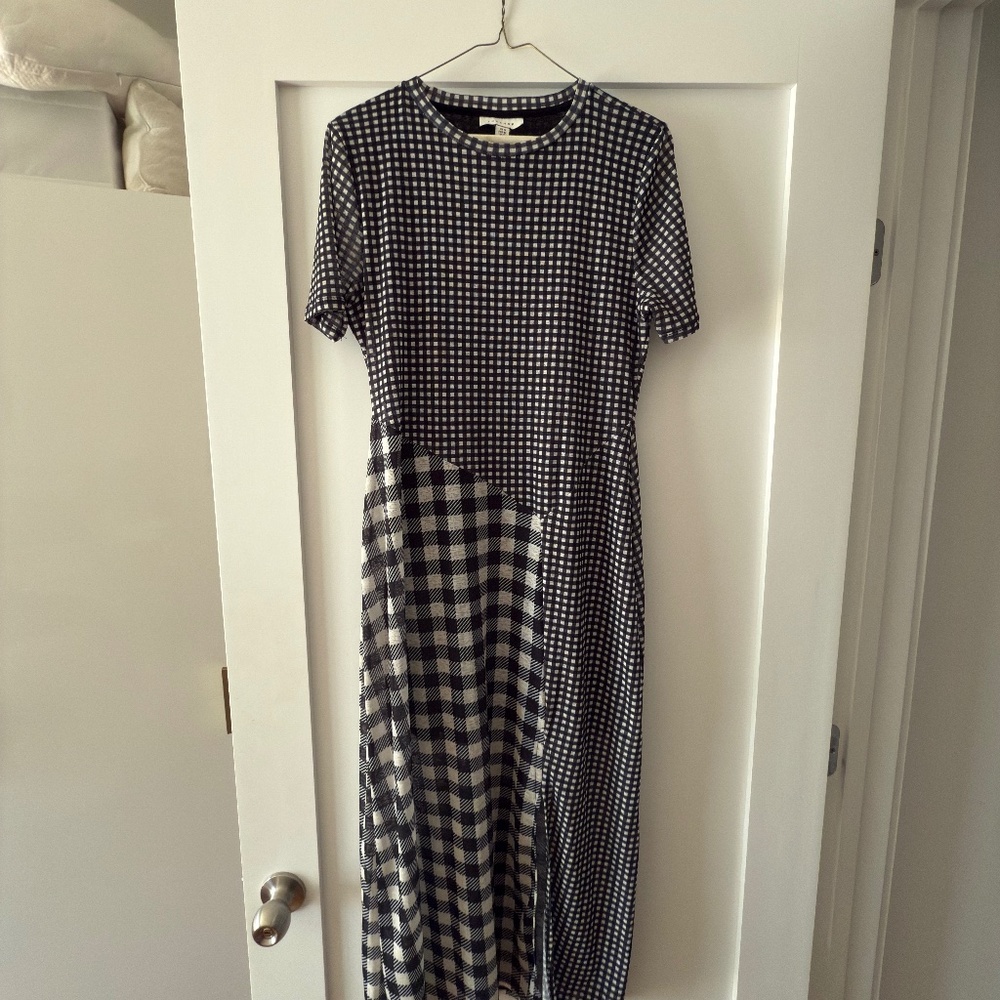 Topshop blue gingham dress